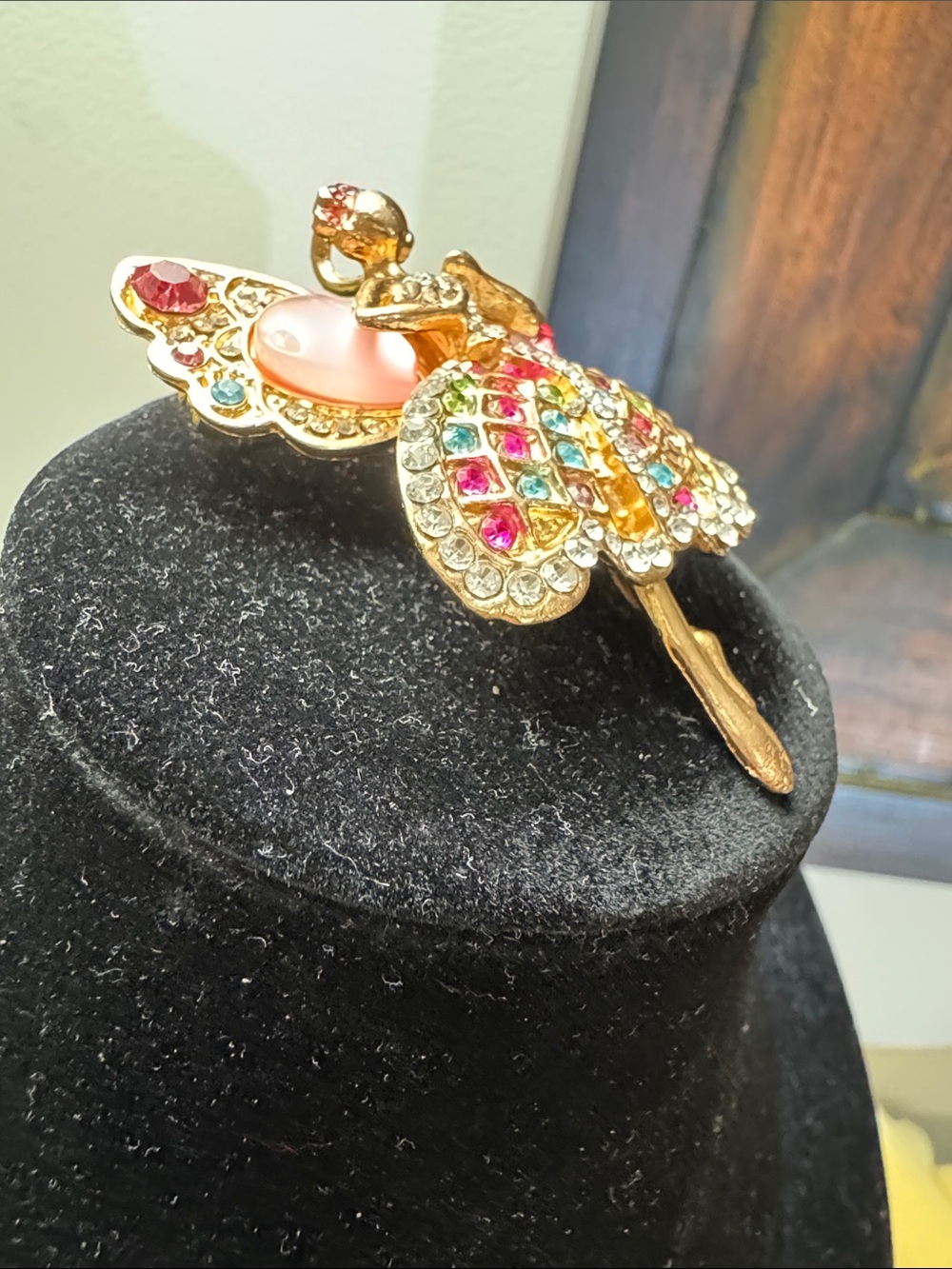 Gold-Tone Multicolor Crystal Ballerina Brooch - Women's Jewelry - Picture 3 of 4